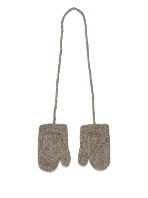 shetland-wool connecting-string mittens by MAISON MARGIELA
