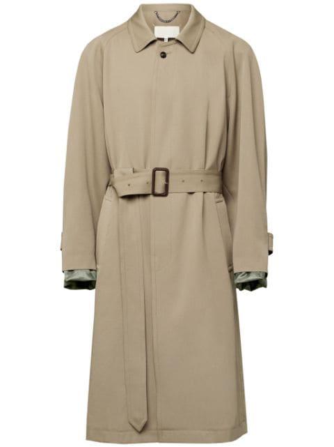 spread-collar wool trench coat by MAISON MARGIELA