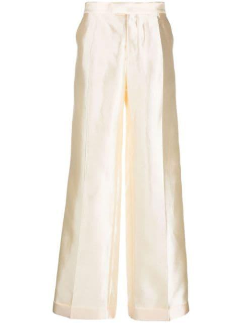 straight-leg silk trousers by MAISON MARGIELA