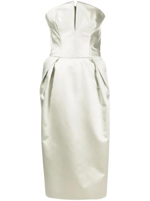 strapless silk midi dress by MAISON MARGIELA