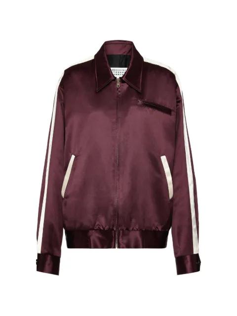 stripe-detail satin bomber jacket by MAISON MARGIELA