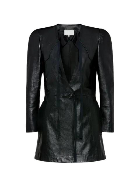 tie-fastening leather jacket by MAISON MARGIELA