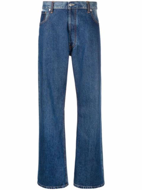 two-tone oversize jeans by MAISON MARGIELA