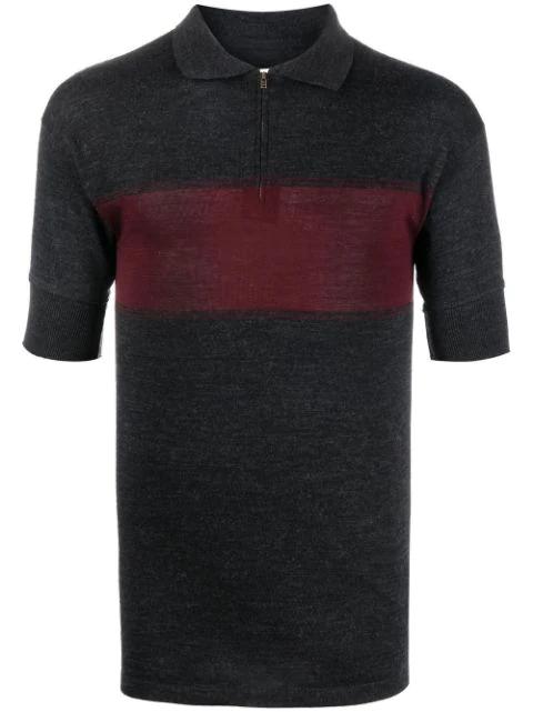 two-tone zip-up polo shirt by MAISON MARGIELA