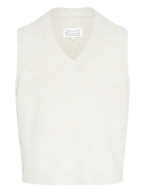 v-neck sleeveless knit vest by MAISON MARGIELA