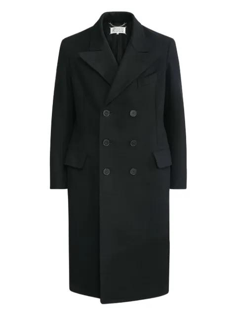 virgin-wool double-breasted coat by MAISON MARGIELA