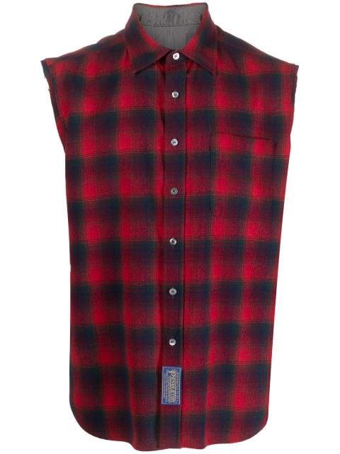 x Pendleton checked sleeveless shirt by MAISON MARGIELA