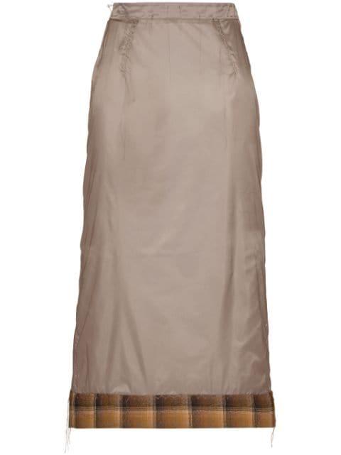 x Pendleton checked-trim semi-sheer skirt by MAISON MARGIELA