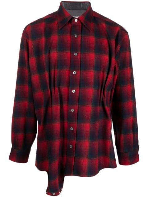 x Pendleton checked wool playsuit shirt by MAISON MARGIELA