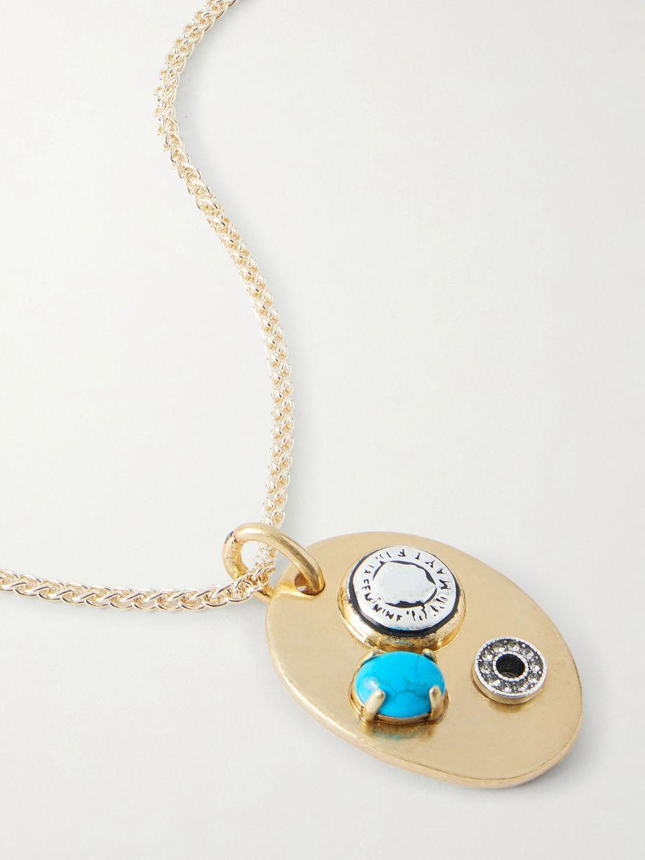 Arpelle gold-plated, turquoise, pewter and crystal necklace by MAISON MAYLE