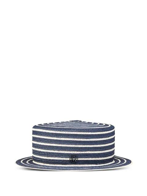 Augusta striped-design hat by MAISON MICHEL