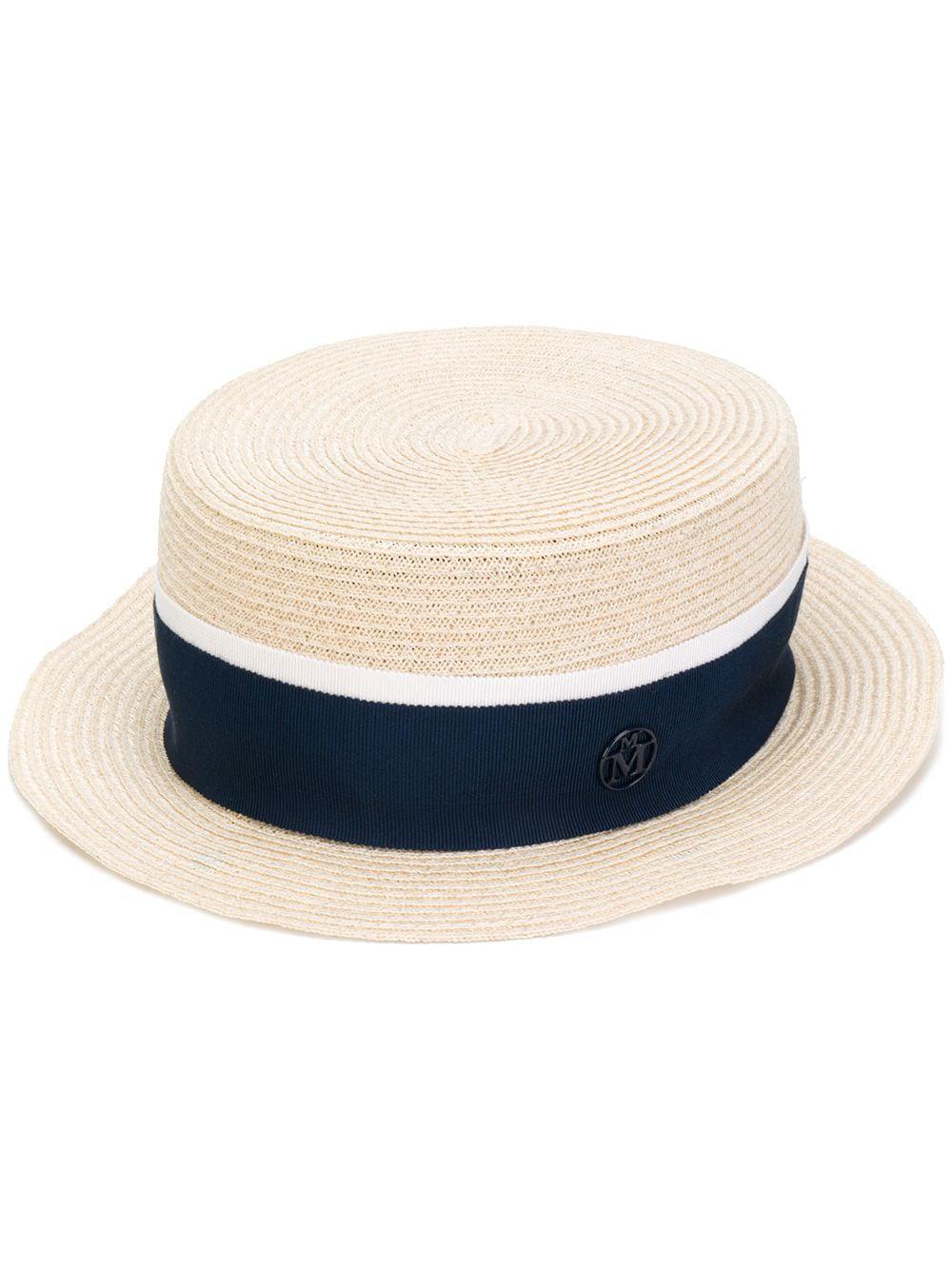 Auguste straw canotier hat by MAISON MICHEL