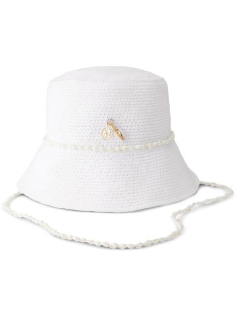 Axel shell-embellished knitted bucket hat by MAISON MICHEL