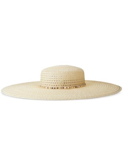 Bianca straw wide brim hat by MAISON MICHEL