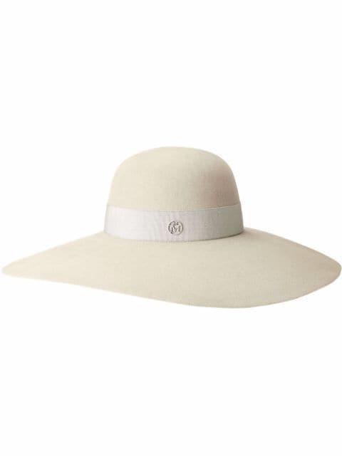 Blanche fur felt hat by MAISON MICHEL