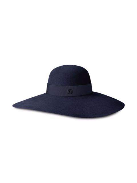 Blanche fur felt hat by MAISON MICHEL