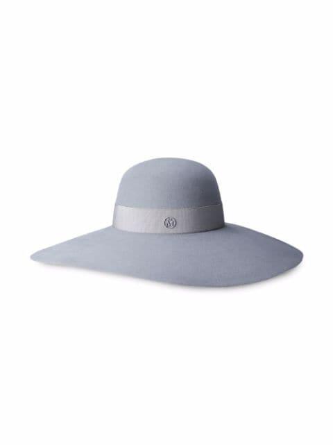 Blanche fur felt hat by MAISON MICHEL