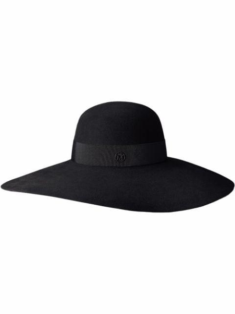 Blanche fur felt hat by MAISON MICHEL