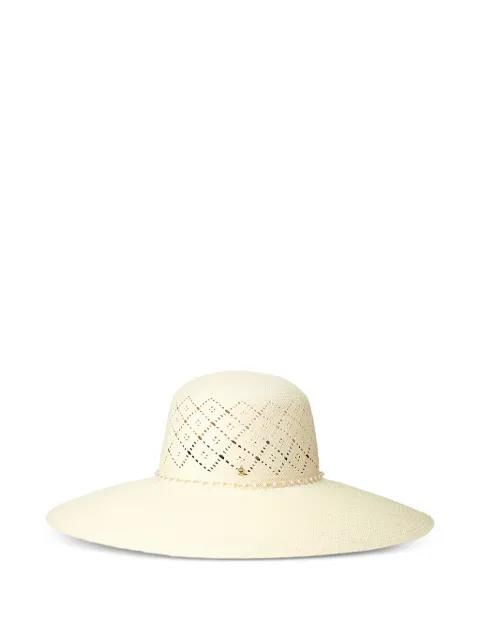 Blanche openwork-design hat by MAISON MICHEL