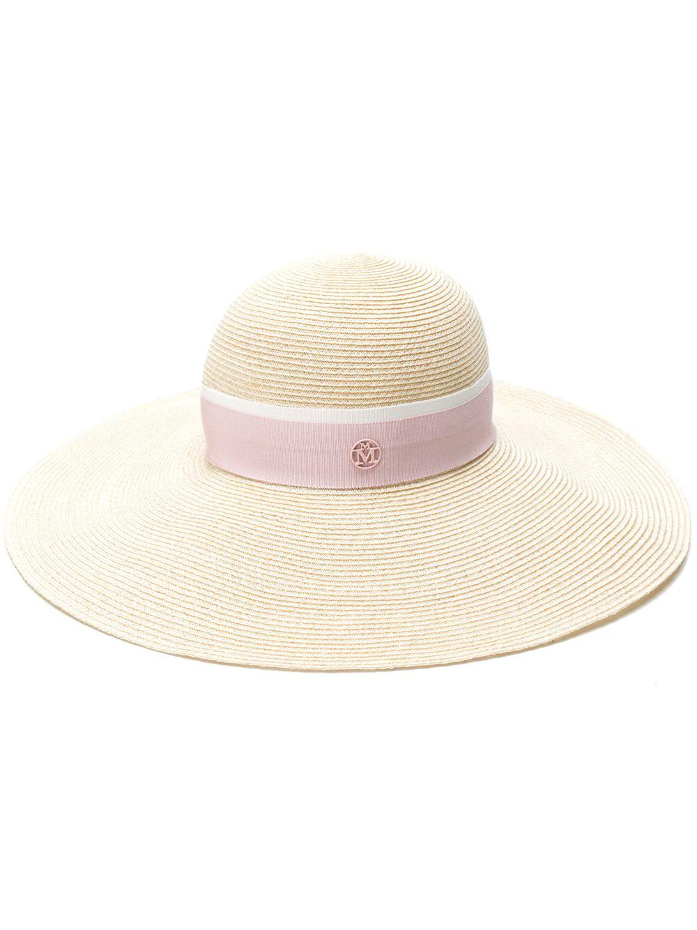 Blanche straw capeline hat by MAISON MICHEL