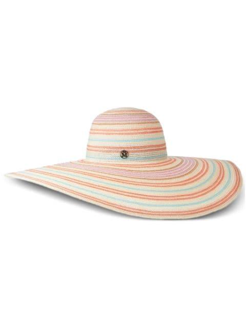 Blanche striped hat by MAISON MICHEL