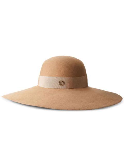 Blanche wool sunhat by MAISON MICHEL