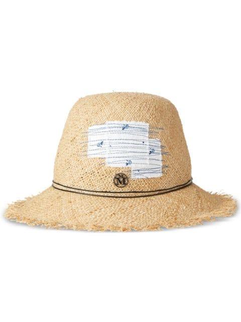 Candice straw fedora hat by MAISON MICHEL