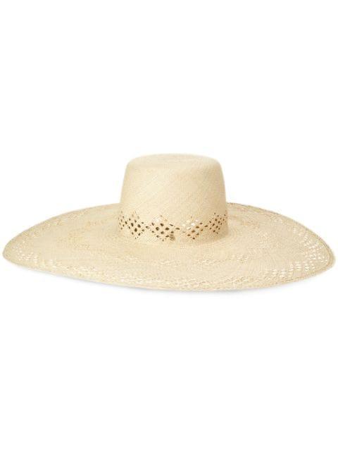 Gina straw capeline hat by MAISON MICHEL