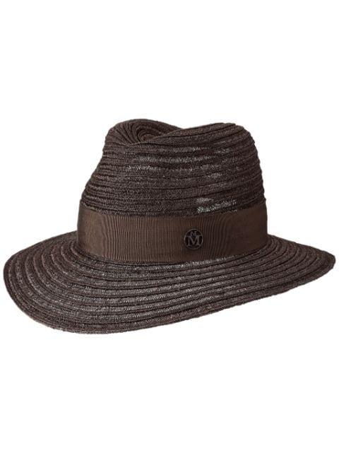 Henrietta logo-plaque hat by MAISON MICHEL