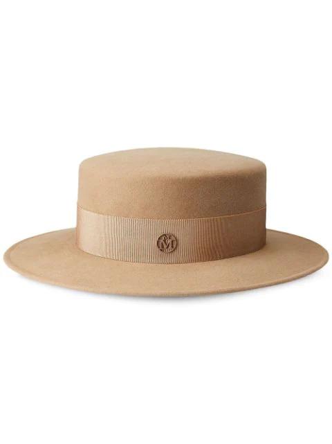 Kiki felt canotier hat by MAISON MICHEL