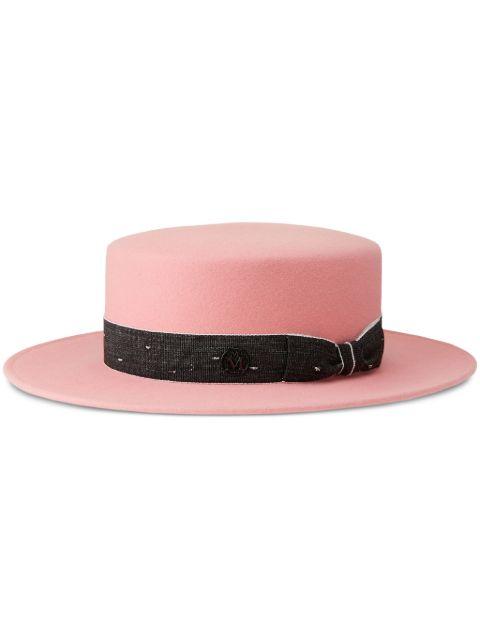 Kiki logo-detail wool fedora by MAISON MICHEL