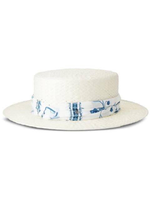 Kiki straw boater hat by MAISON MICHEL