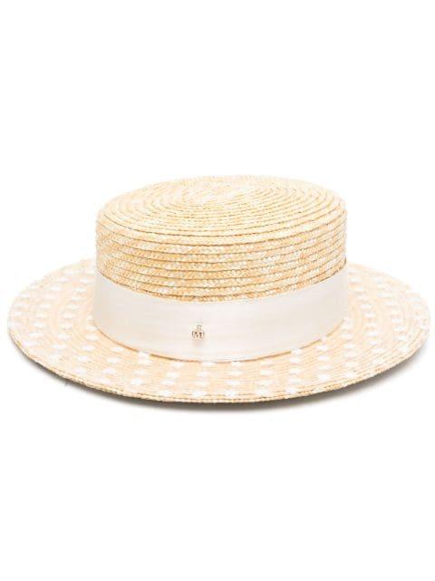 Kiki straw canotier hat by MAISON MICHEL