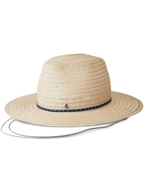 Kyra logo-charm sun hat by MAISON MICHEL