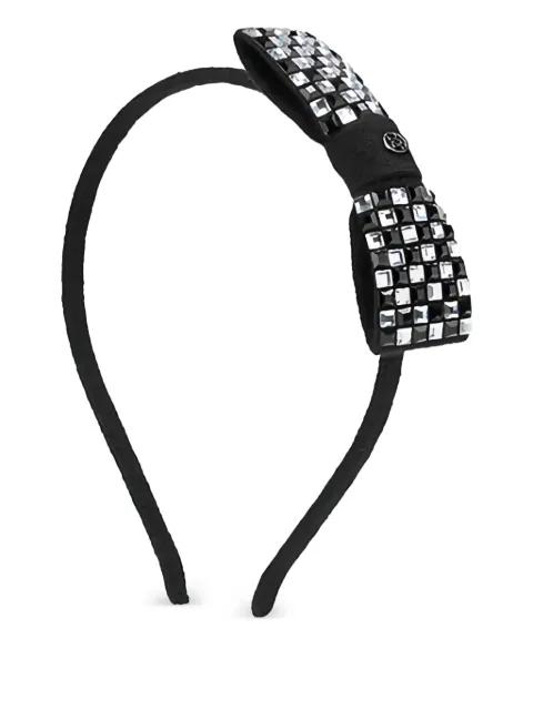 Mackenzie crystal-embellishment bow headband by MAISON MICHEL