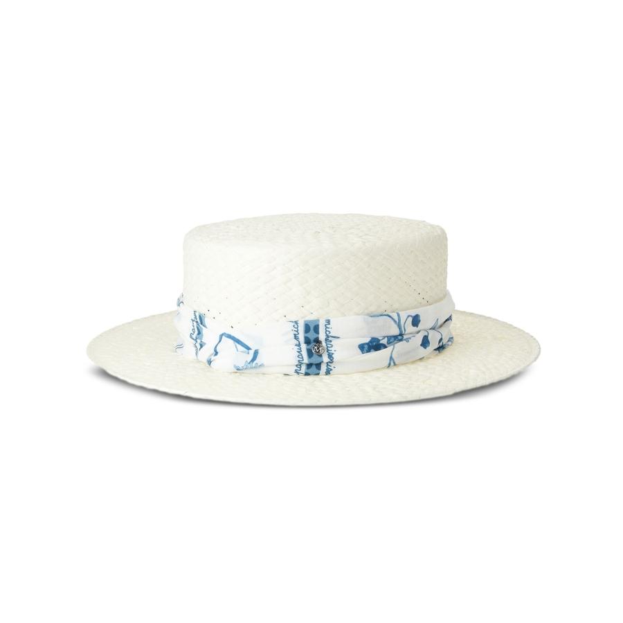 Maison Michel Ladies Beige Kiki Straw Boater Hat by MAISON MICHEL