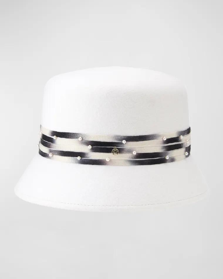 Mini New Kendall Pearly Tie-Dye Wool Bucket Hat by MAISON MICHEL