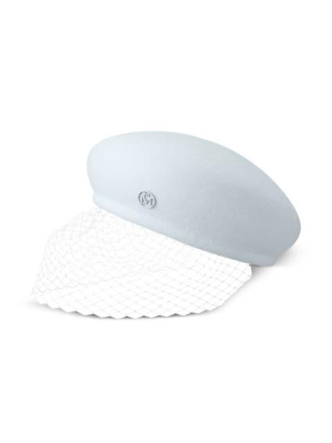 New Bonnie veil-detail beret by MAISON MICHEL
