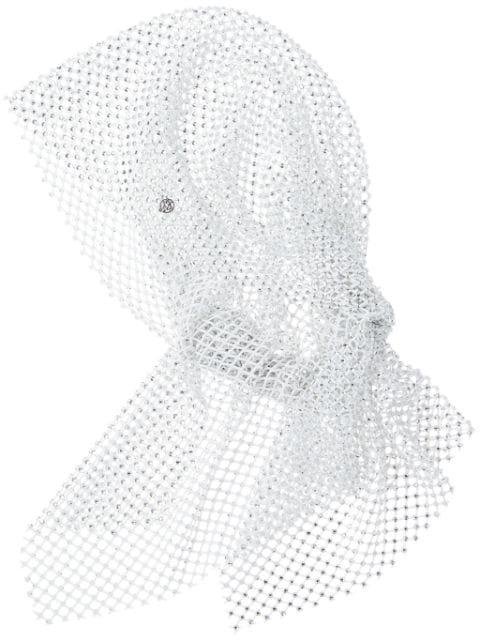 Riri crystal-embellished mesh hood by MAISON MICHEL