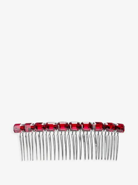 Sofia crystal-embellished hair comb by MAISON MICHEL