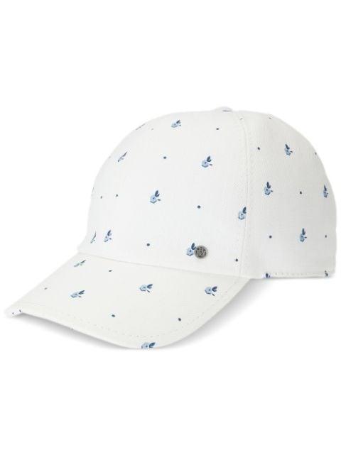 Tiger floral-print cap by MAISON MICHEL