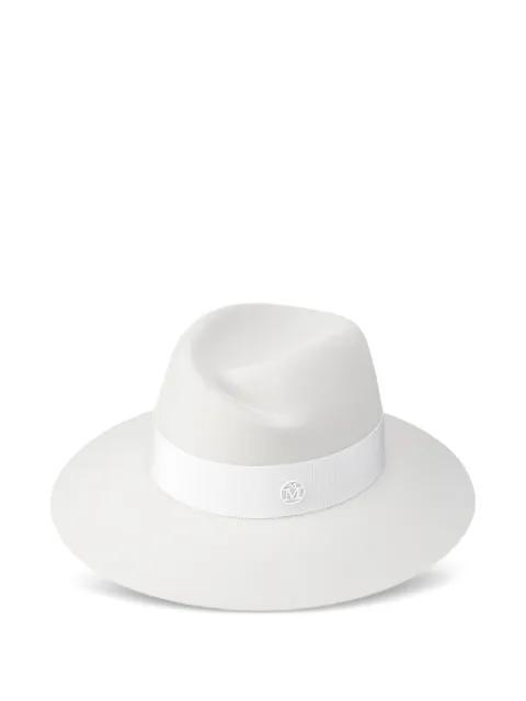 Virginie ribbon-detailed fedora hat by MAISON MICHEL