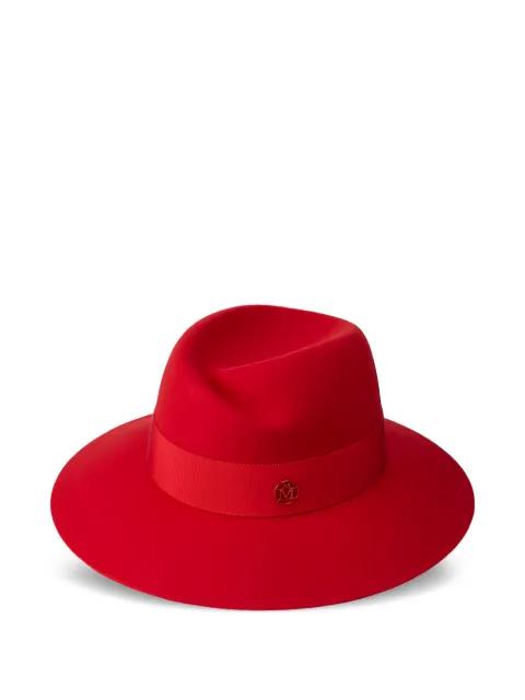Virginie ribbon-detailed fedora hat by MAISON MICHEL