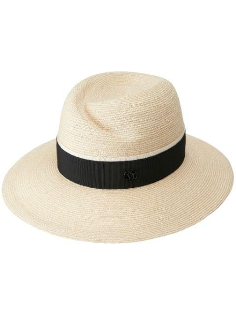 Virginie straw fedora hat by MAISON MICHEL