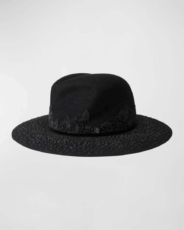 Yoshiko Embellished Wool Felt Fedora by MAISON MICHEL