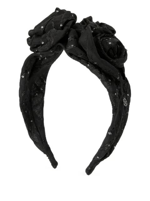 floral-appliqué headband by MAISON MICHEL