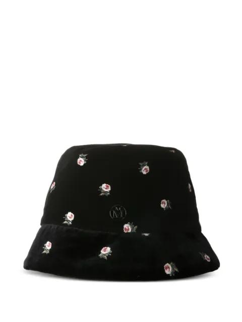 floral-embroidered bucket hat by MAISON MICHEL
