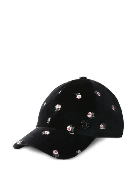 floral-embroidered hat by MAISON MICHEL