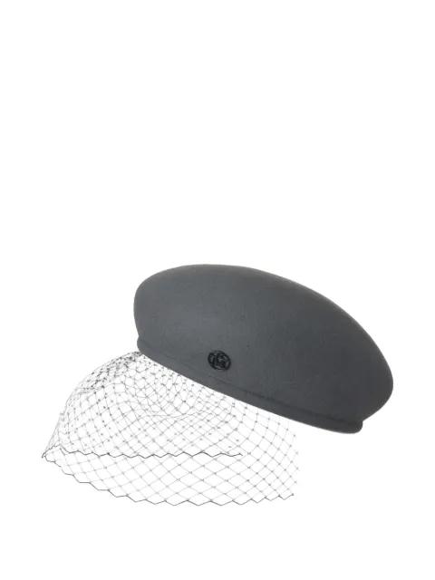 logo-plaque fishnet hat by MAISON MICHEL