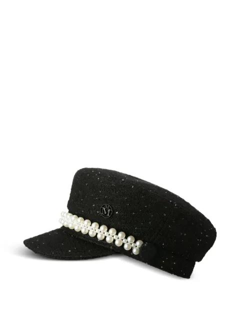 pearl-embellished cap by MAISON MICHEL